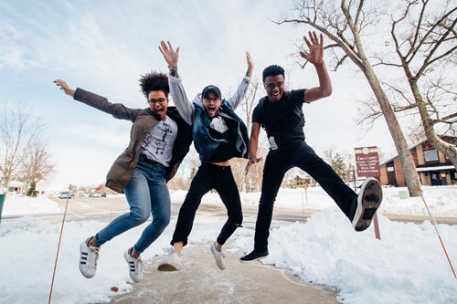 Students Jumping