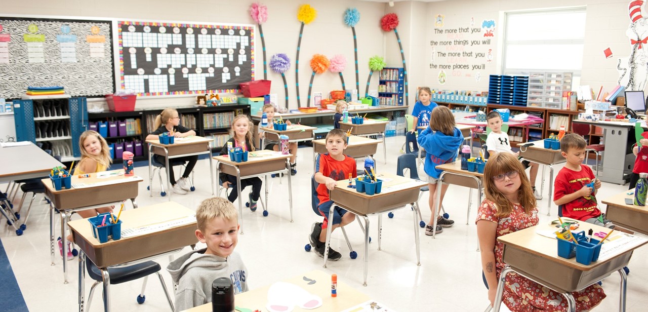 Elementary Students at Desks