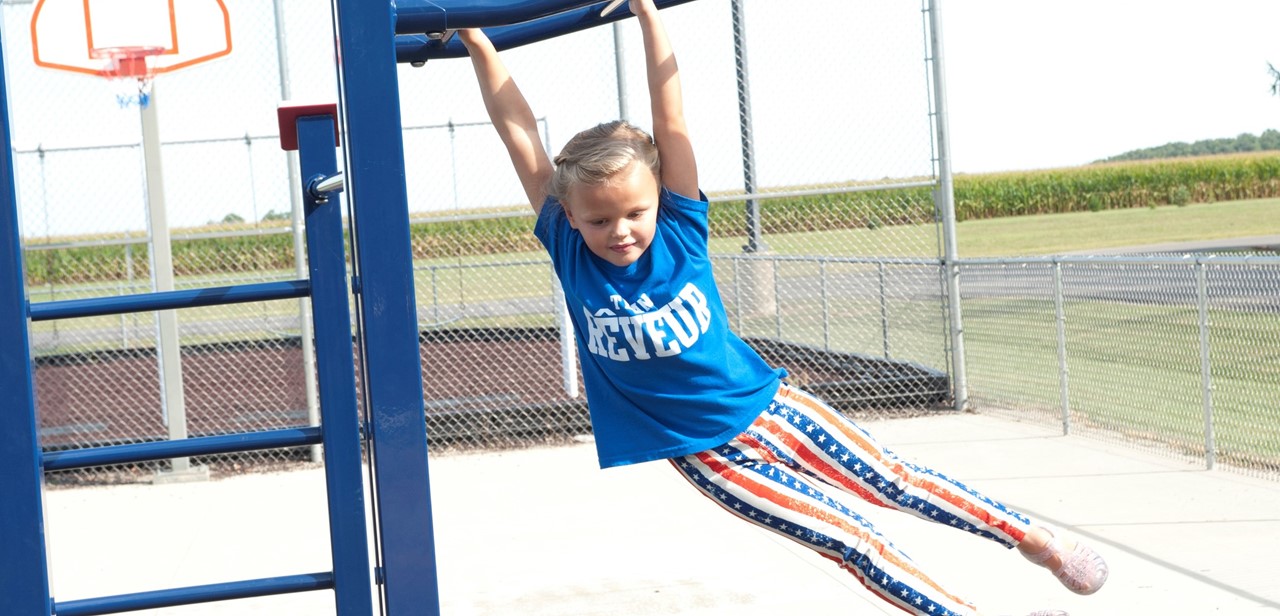 Student on Monkey Bars